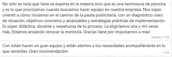 Mensaje de agradecimiento de Somos Uzza